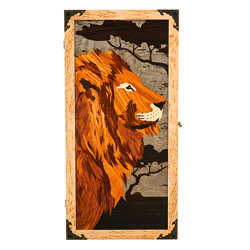 Нарды из карельской березы "Лев"