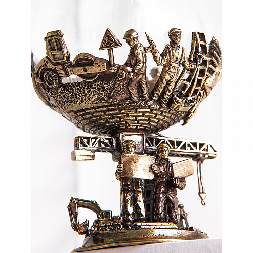 Набор бокалов для бренди на подставке "Строители"