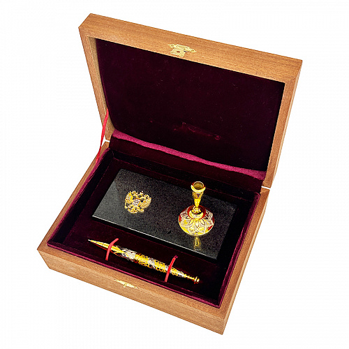 Ручка на подставке "Герб РФ" Златоуст