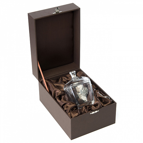 Хрустальная сахарница с серебром "Империя" с ложкой