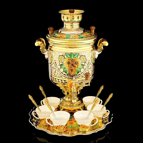 Чайный сервиз с самоваром «Кольчуга» 5л. Златоуст