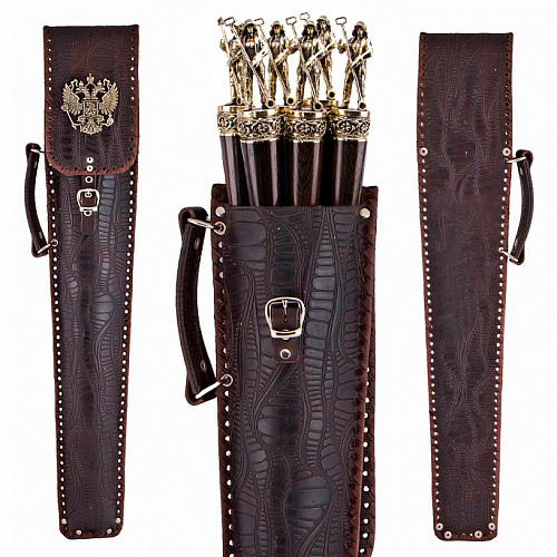 Набор подарочный в колчане из натуральной кожи "Металлург"
