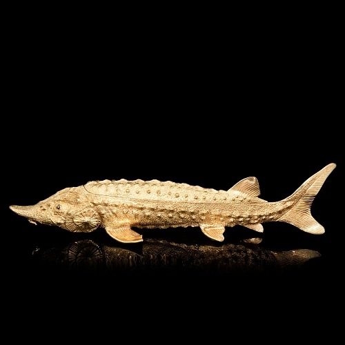 Икорница позолоченная  "Осетр" 