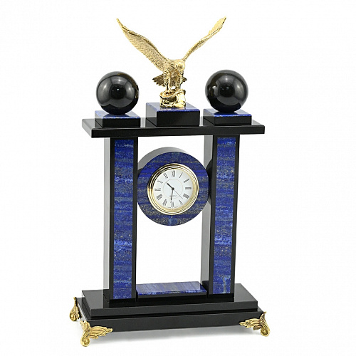 Часы интерьерные из лазурита "Орел" 