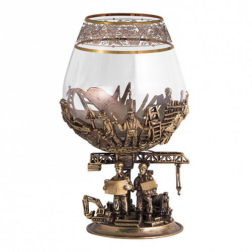 Набор бокалов для бренди на подставке "Строители"