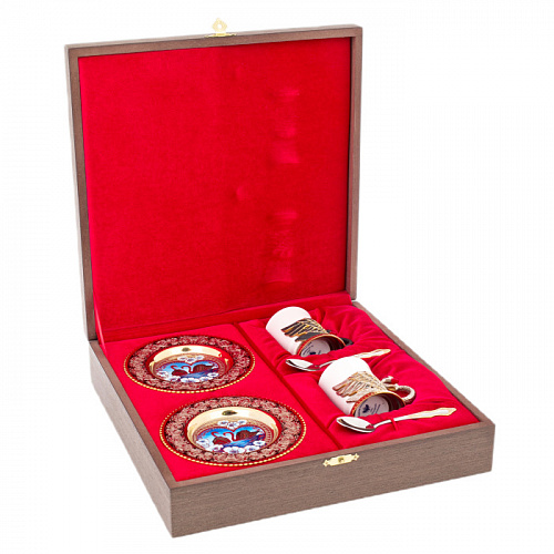 Кофейный набор "Лебеди" на 2 персоны, Златоуст