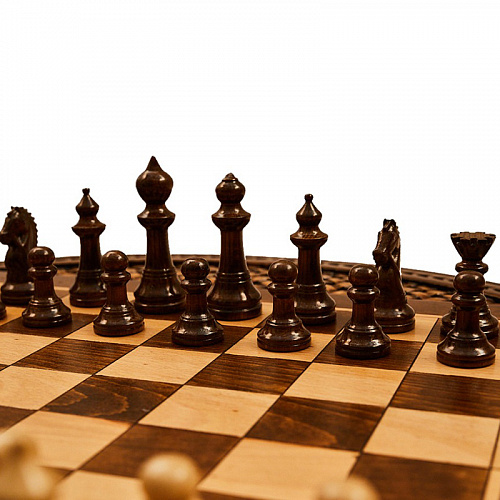 Подарочные шахматы + нарды "Круглые"