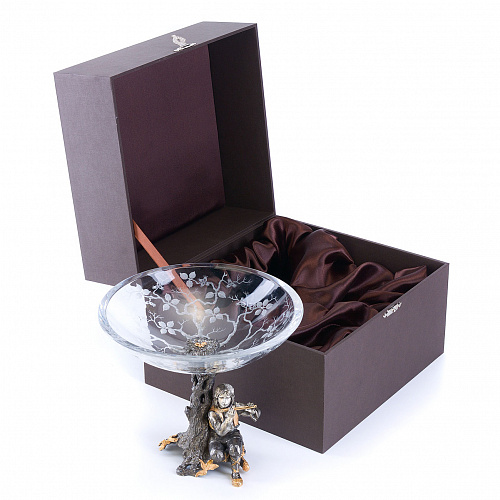 Десертное блюдо «Услада» (серебро, хрусталь)