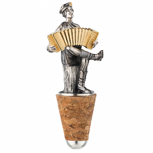 Серебряная пробка для бутылки "Гармонист"