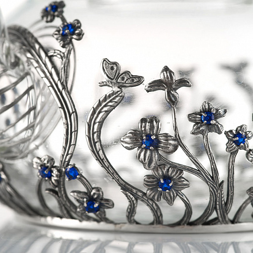 Серебряный чайник "Незабудки"