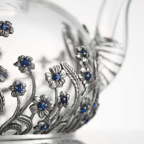 Серебряный чайник "Незабудки"