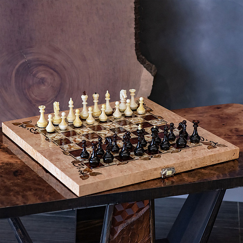 Шахматы из янтаря «Флора»малые