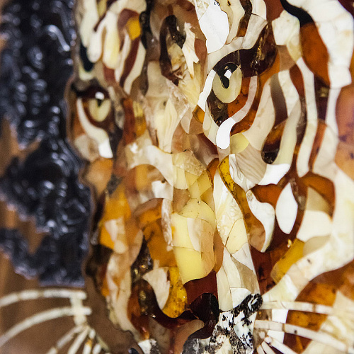 Нарды из карельской берёзы и янтаря "Тигр"