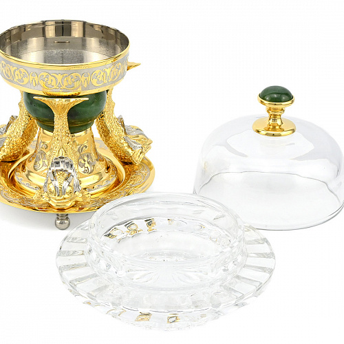 Икорница украшенная "Рыбки" Златоуст