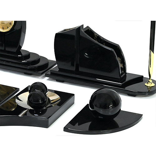 Настольный набор из обсидиана "Стоун"