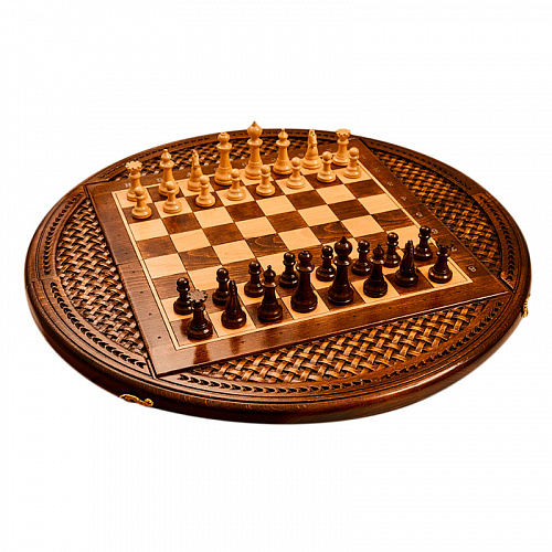 Подарочные шахматы + нарды "Круглые"