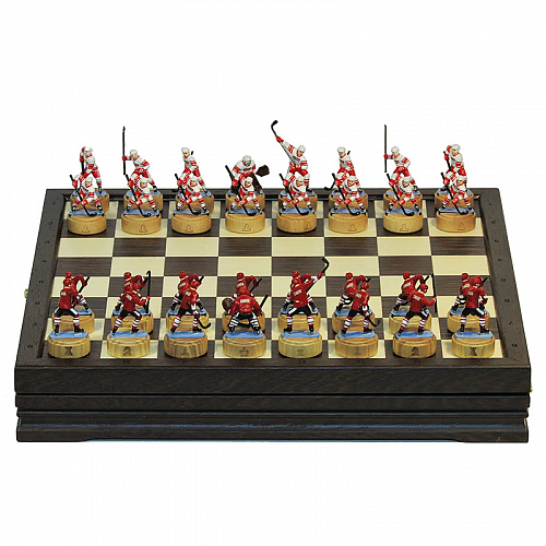 Шахматы из массива венге «Хоккей: золотая серия Канада-СССР»