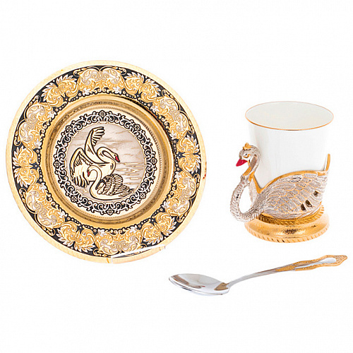 Кофейный набор "Лебеди" Златоуст