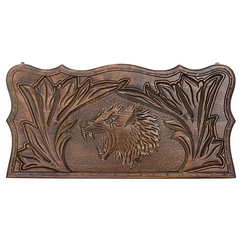 Нарды-шашки резные "Волк"