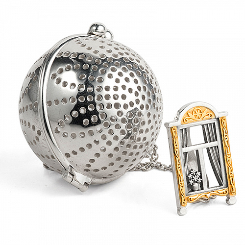 Набор для чая из серебра "Родные окна"