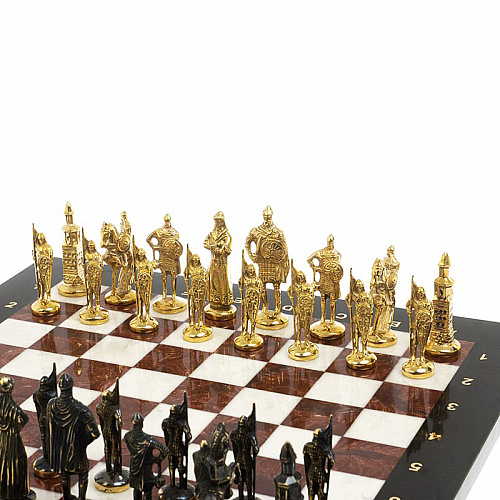 Шахматы из мрамора и лемезита "Русские"