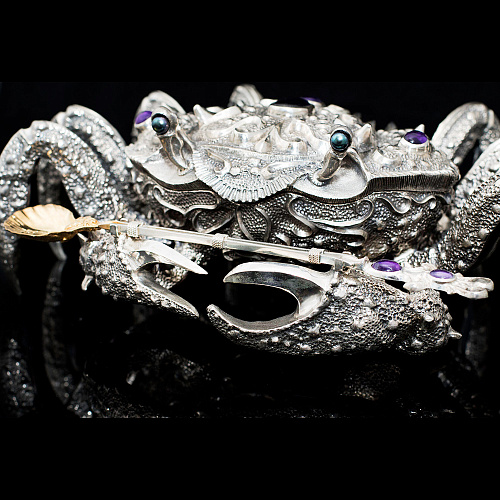 Икорница подарочная "Серебряный краб" 