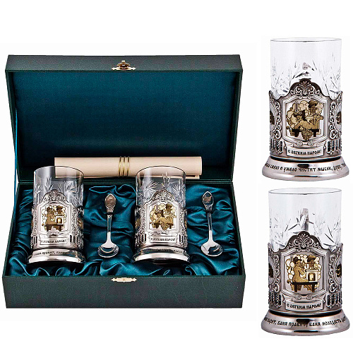 Набор из 2-ух подстаканников "Банька мужская и женская"