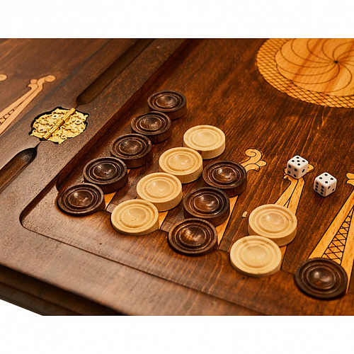 Нарды-шашки резные "Щит Давида"