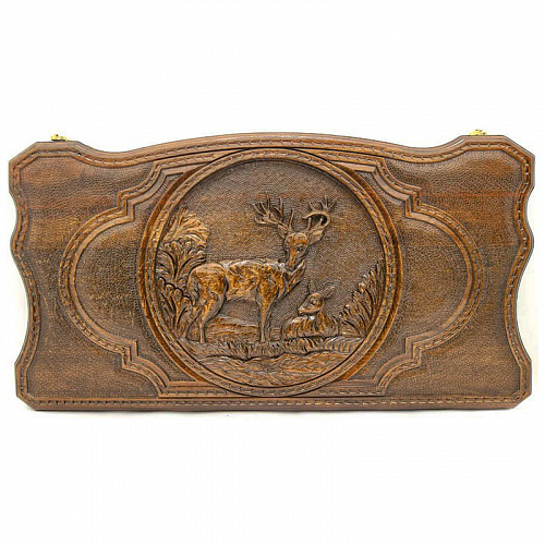 Нарды резные из массива бука "Олень"