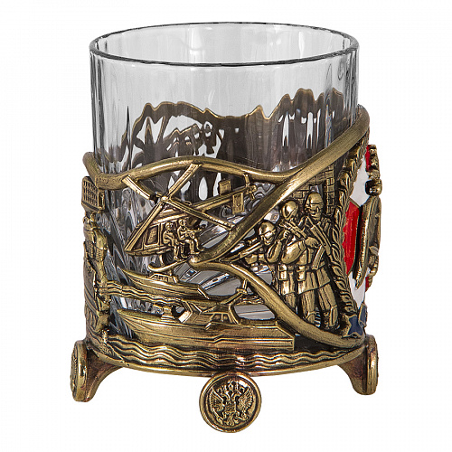 Бокал для виски "Росгвардия" с камнями в деревянном футляре