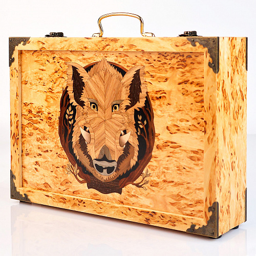 Набор для чистки оружия из карельской березы "Кабан"