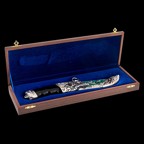 Нож из дамасской стали "Волчья стая" Златоуст.