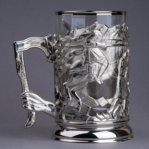 Подстаканник в футляре "Ледовое побоище" серебрение