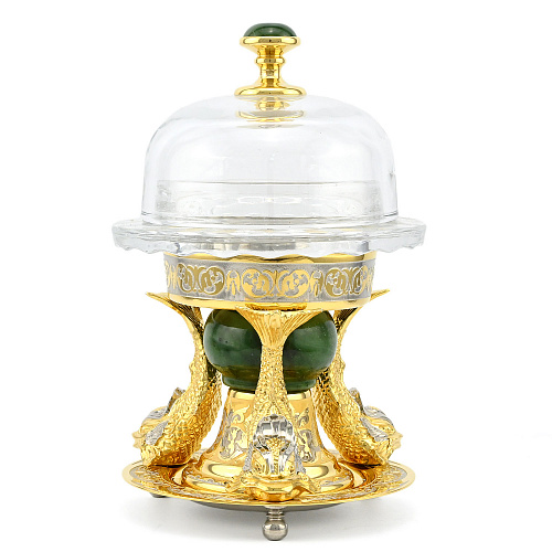 Икорница украшенная "Рыбки" Златоуст