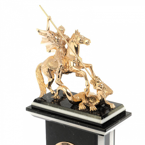 Часы настольные "Георгий Победоносец" из мрамора