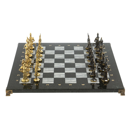 Шахматы ручной работы из мрамора "Русские"