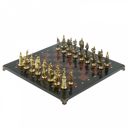 Шахматы из камня "Русские" яшма