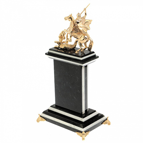 Часы настольные "Георгий Победоносец" из мрамора