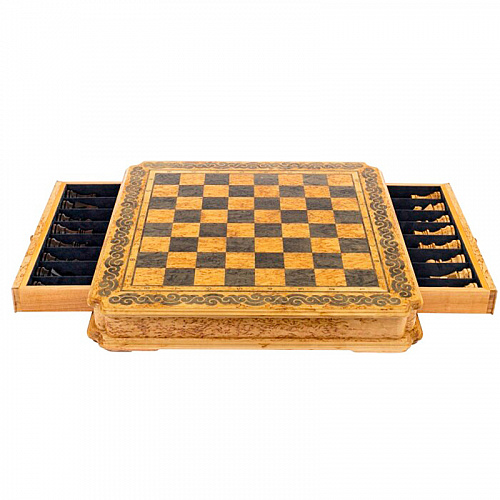 Шахматы из карельской березы "Орнамент"