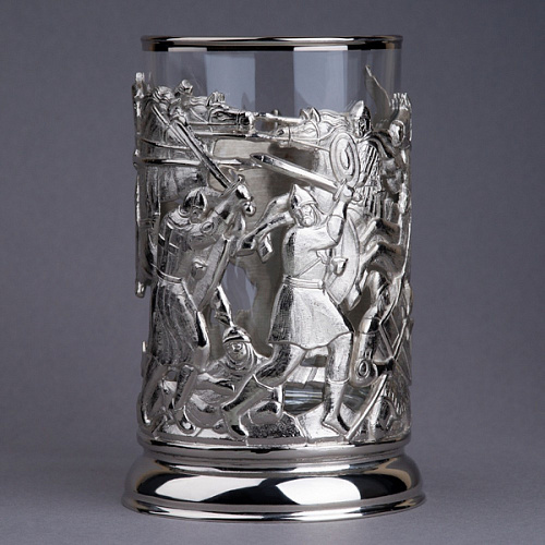 Подстаканник в футляре "Ледовое побоище" серебрение