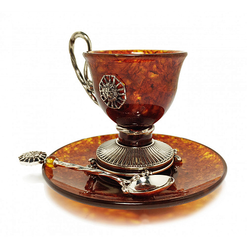 Кофейная пара из янтаря "Цезарь"