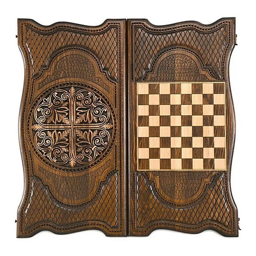 Нарды-шашки резные "Узор"