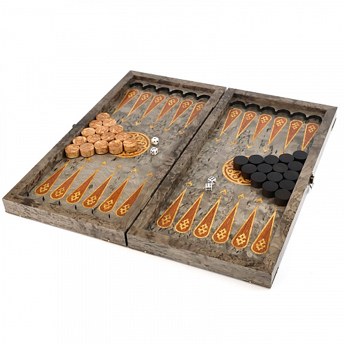 Нарды подарочные из карельской березы "Герб России"