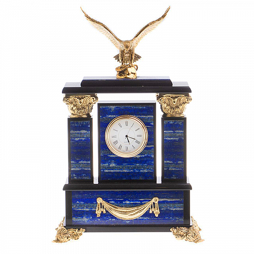 Часы настольные из лазурита "Орел" 