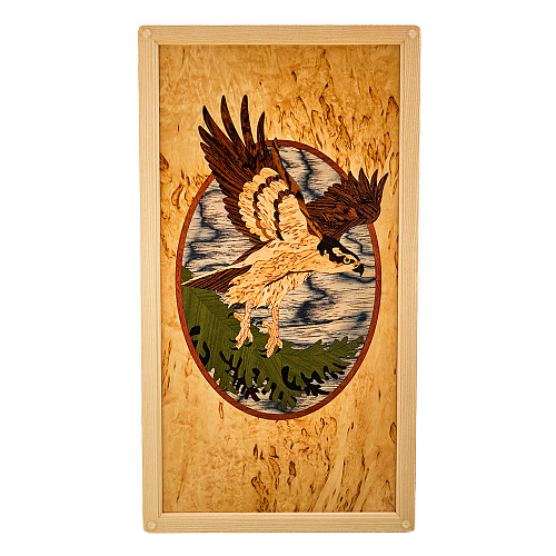 Нарды из  карельской березы "Ястреб"