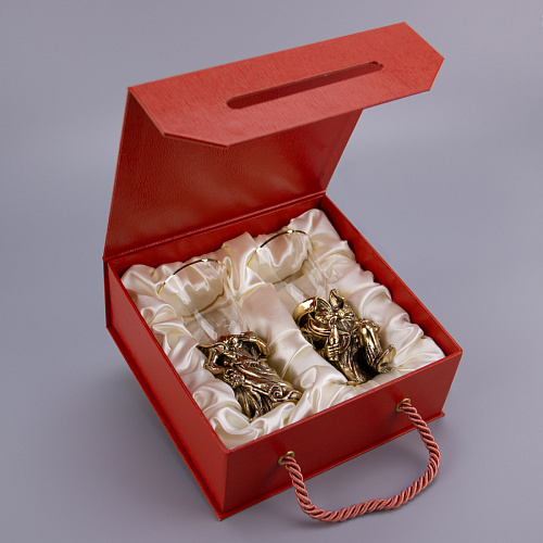 Набор из 2-х стеклянных стопок "Дама" и "Кавалер"