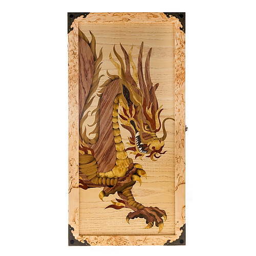 Нарды подарочные из карельской березы "Дракон"