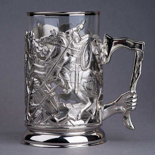 Подстаканник в футляре "Ледовое побоище" серебрение