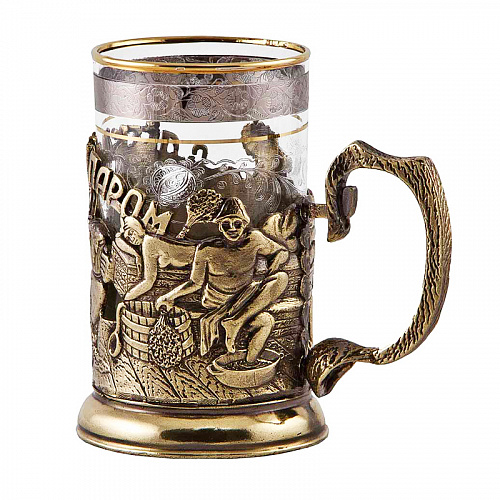 Подстаканник с ложкой "Баня"