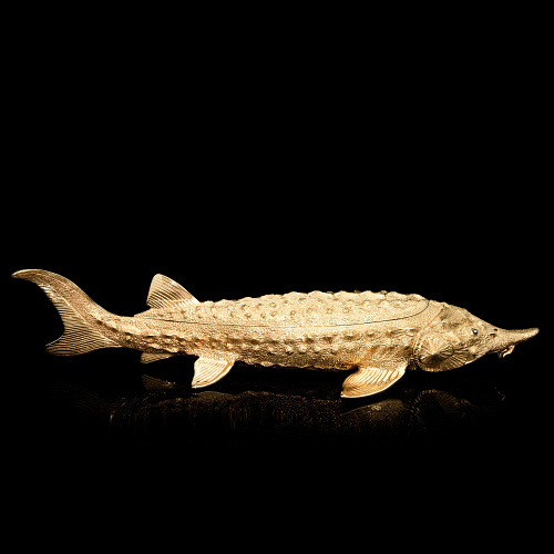 Икорница позолоченная  "Осетр" 